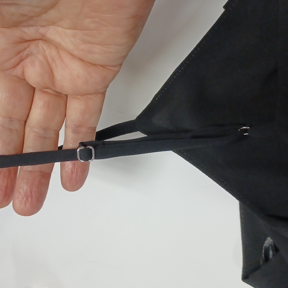 Naked Zebra black blouse, S Small cinch waist design, spaghetti straps - Picture 7 of 7